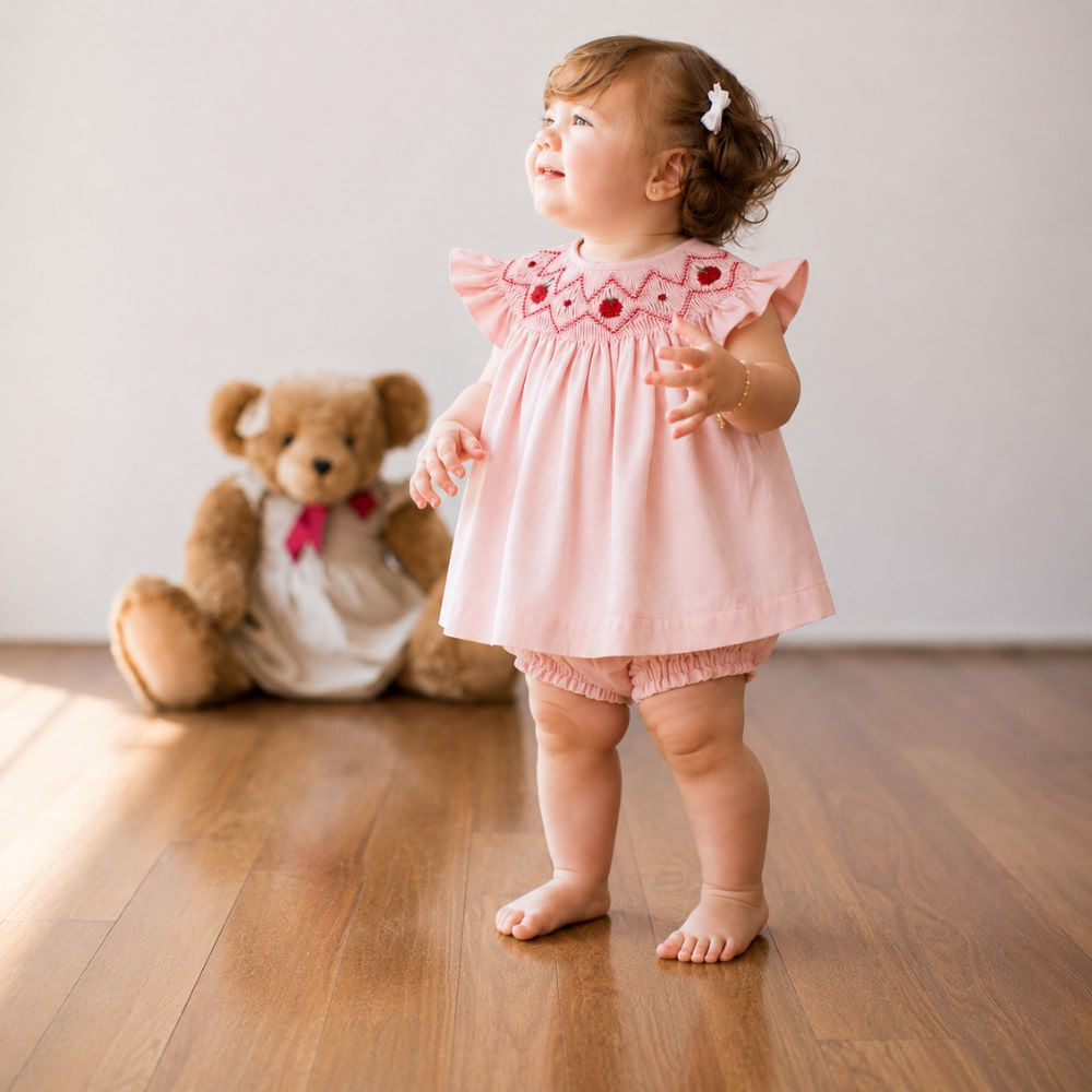 Vestido de Bebê Batinha em Algodão Liz